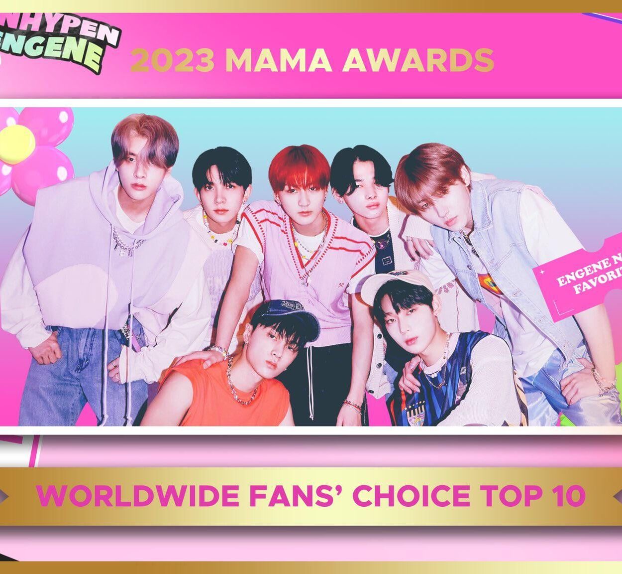 231128 ENHYPEN won 'Worldwide Fans’ Choice Top 10' at the 2023 Mnet Asian Music Awards (MAMA) 🎉