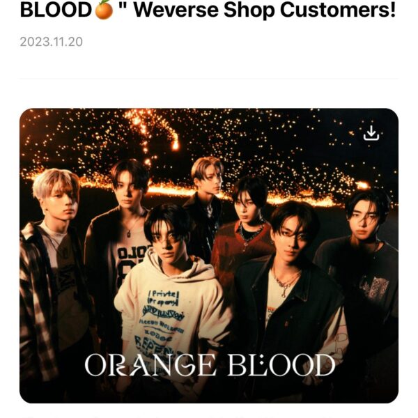 231120 [NOTICE] Special Gifts for “ENHYPEN COMEBACK LIVE With ORANGE BLOOD🍊” Weverse Shop Customers!