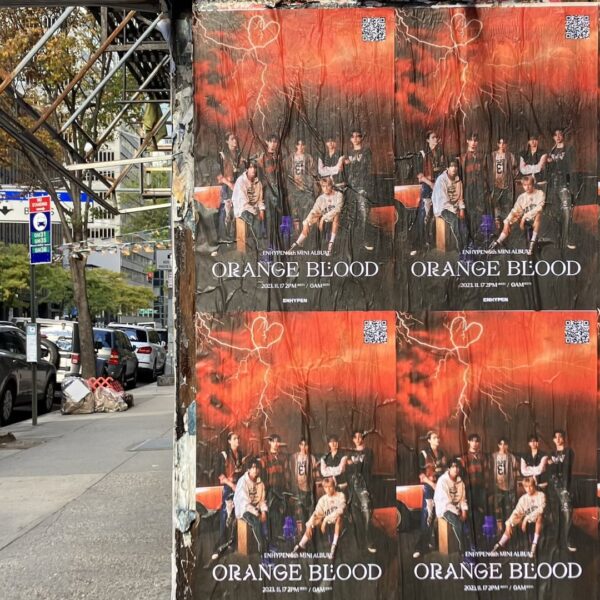 Orange Blood promo posters around some US cities by Geffen