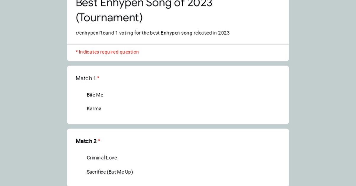 🎵 Best Song of 2023 🏆 [Round 1 Voting]