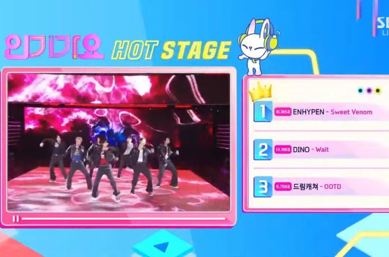 231210 ENHYPEN achieved 1st place for Sweet Venom on Inkigayo Hot Stage