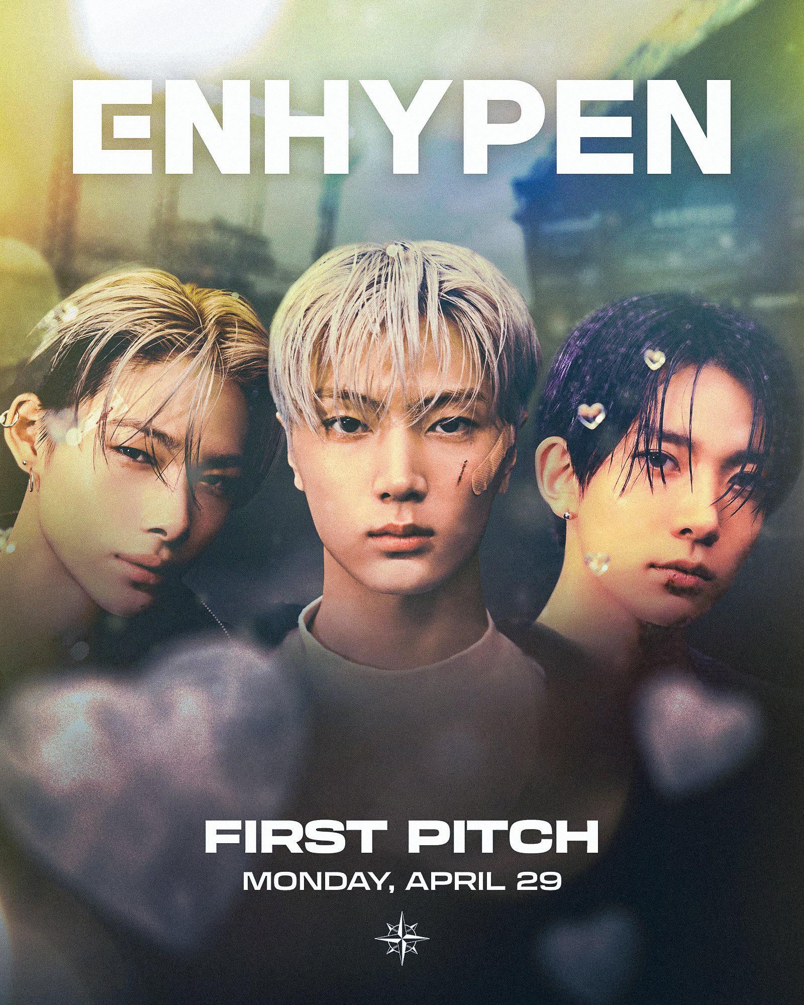 240419 Jay, Heeseung, and Ni-ki will be throwing the first pitch of the Seattle Mariners game on April 29th