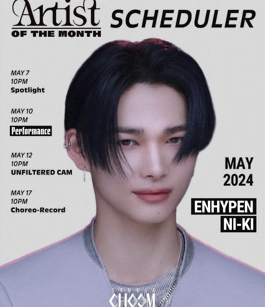 240501 Ni-ki Artist of the Month Scheduler