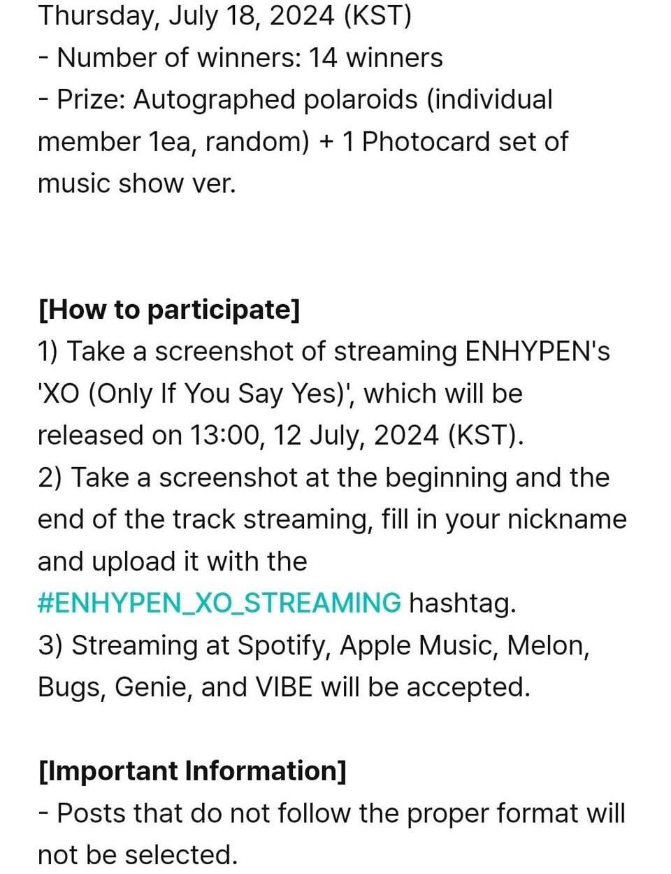 240712 [NOTICE] Information on the Track & MV Streaming and Download Events in Celebration of ENHYPEN 'ROMANCE : UNTOLD' Release