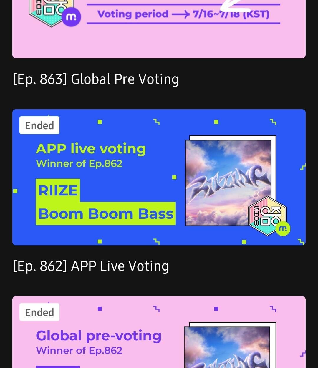 240716 ENHYPEN is nominated on Show! Music Core - voting is now open on Mubeat until July 18