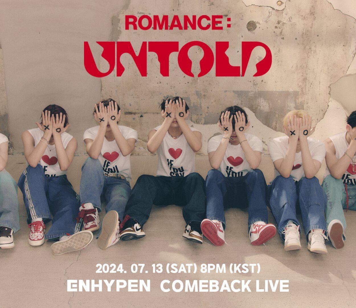 240712 ENHYPEN COMEBACK LIVE With ROMANCE : UNTOLD 📮 will be streamed on Weverse July 13 from 8 PM KST